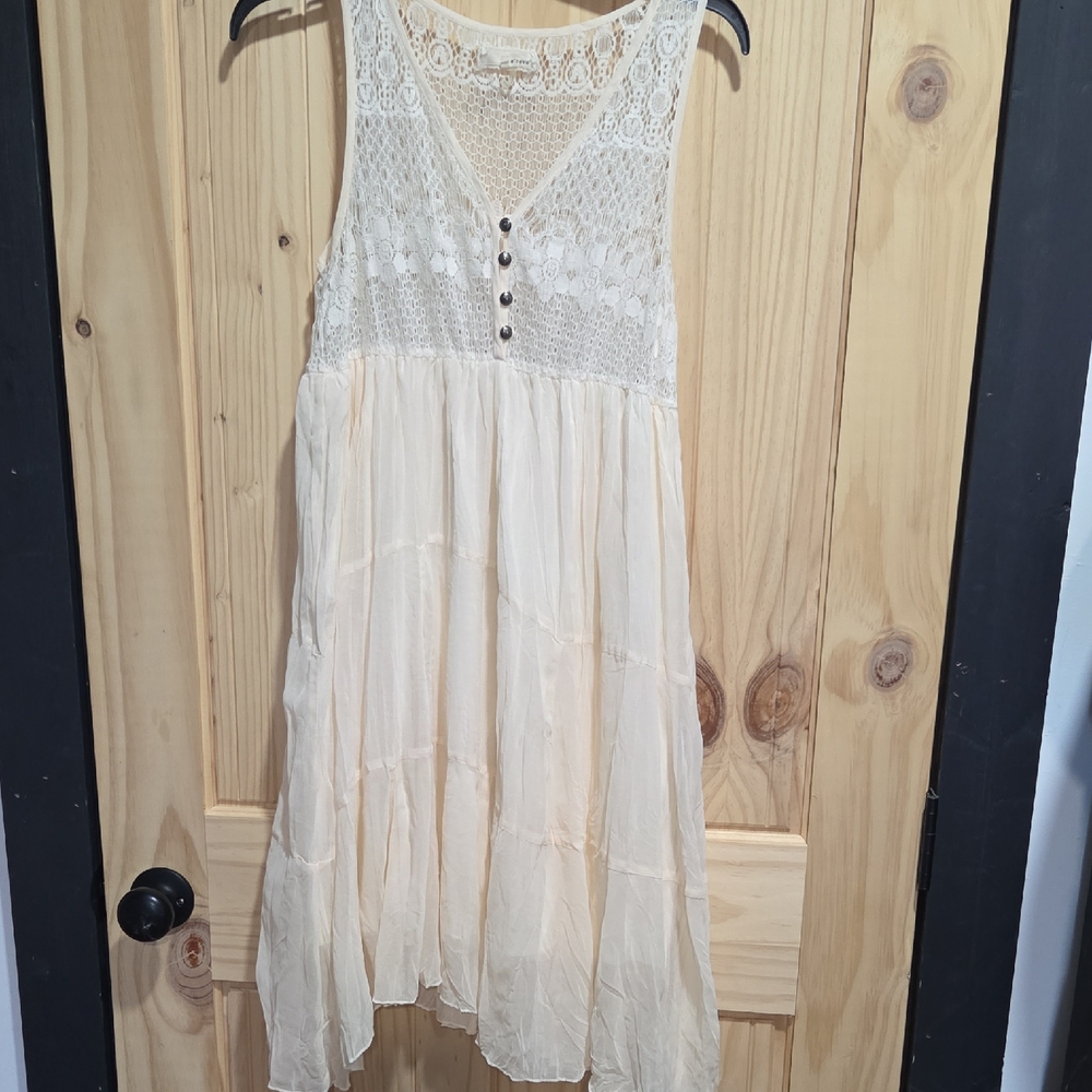 A'Reve Ivory Lace Overlay Top